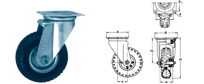 エアレス車輪付自在車・固定車（ノーパンクタイヤ） - 株式会社 佐野車輌製作所